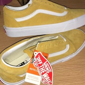 Brand new yellow lace up vans